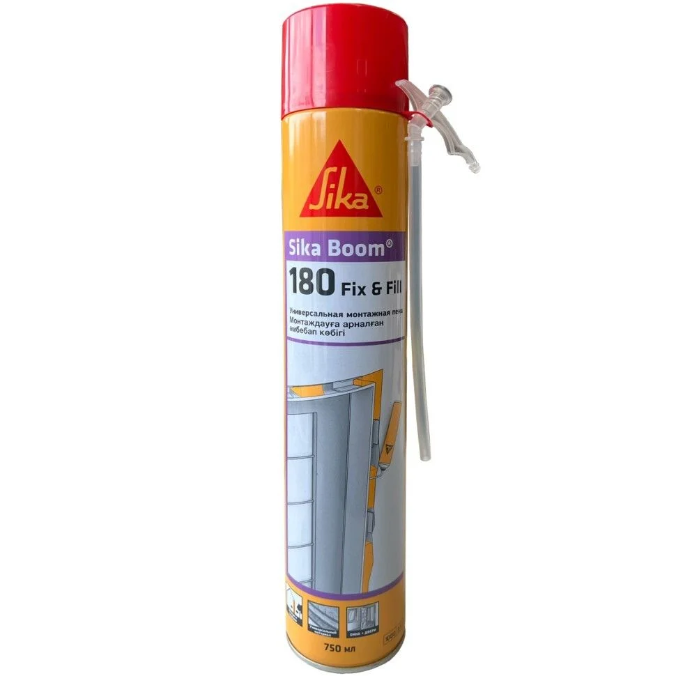 Пена монтажная бытовая SIKA Boom 180 Fix & Fill 750 мл полиуретановая Пена монтажная бытовая SIKA Boom 180 Fix & Fill 750 мл полиуретановая