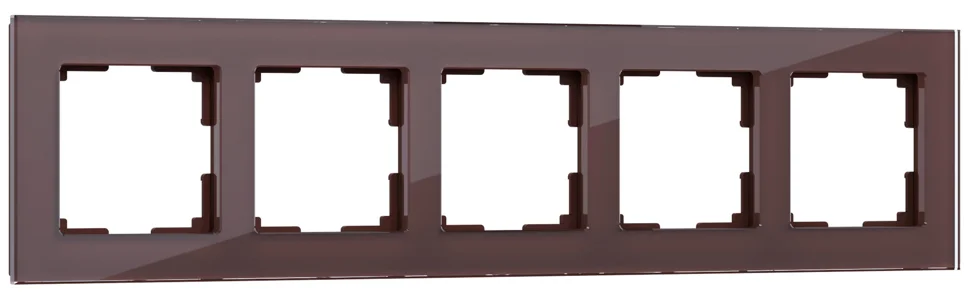 Рамка пятиместная Werkel Favorit, мокко, стекло, WL01-Frame-05