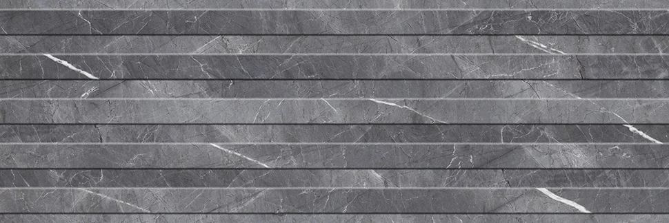 Плитка КЕРАМИН Канон-Р 1 900*300 (серый, структура "рейки")