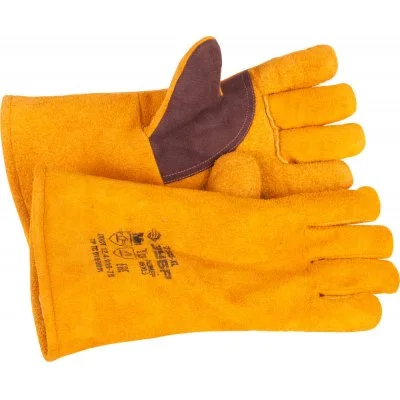 Краги термостойкие утепленные ЗУБР ЭКСПЕРТ, 350 мм, XL (10), спилковые, для сварки и тяжелых механических работ, Профессионал