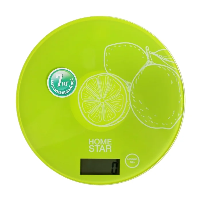 Весы кухонные электронные HOMESTAR HS-3007S, 7 кг, лайм*