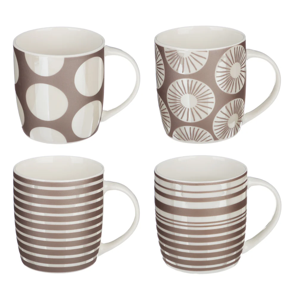 Кружка 806-490 350мл "Графика-2", фарфор, 4 дизайна Кружка 806-490 350мл "Графика-2", фарфор, 4 дизайна