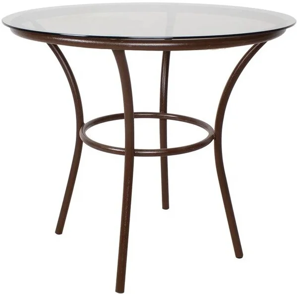 Стол круглый Ялта, без ротанга, коричневый