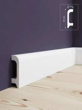 Плинтус напольный Solid из полимера 80*25*2000 белый Артикул: 1 UHD 38/80 W