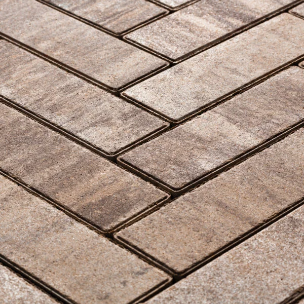Плитка тротуарная Ригель Хаски 240*80*60 мм (0,0192 кв.м.) Color mix с фактурным слоем гранит, верхний прокрас, белый цемент, микрофаска СИЯН
