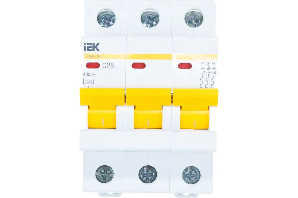 Выключатель автоматический BA47-29 3Р 25A 4.5kA х-ка С IEK MVA20-3-025-C