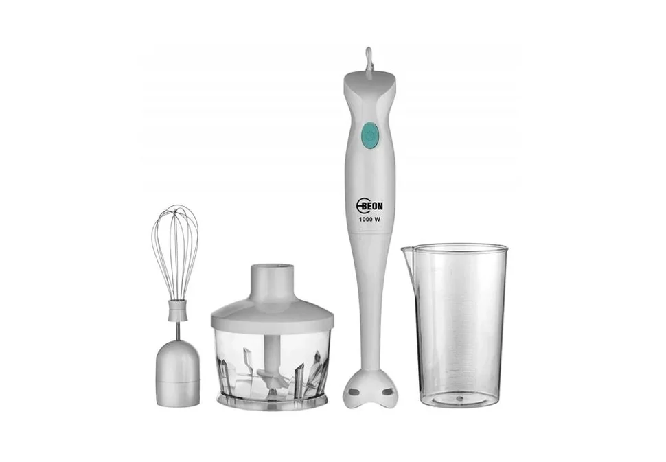 Набор BEON BN-2012, блендерный 3в1, 1000Вт, измельчитель 600мл, венчик, стакан 500мл, погружная часть пластик