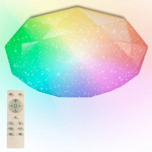 Светильник управляемый светодиодный ALMAZ 25W RGB R-340-SHINY/WHITE-220-IP44 /2019*