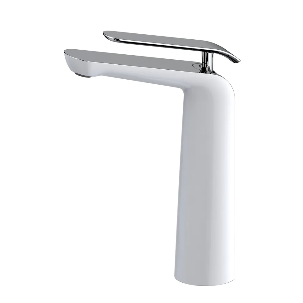 Смеситель TIMO Olivia 3211/00-16F chrome white для раковины (высокий), арт.3211/00-16F