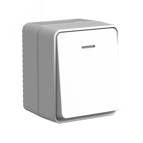 Выключатель одноклавишный ОП AtlasDesign PROFI IP54 10АX с подсветкой серый SE ATN543013