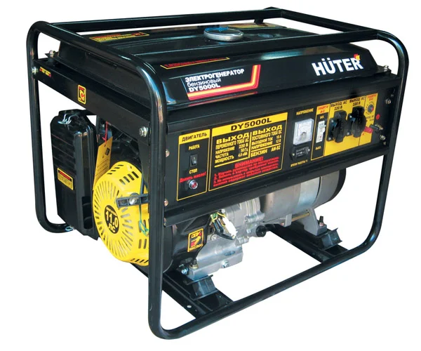 Генератор бензиновый HUTER DY5000L, (1фазн., ном/макс мощность 4/4,5 кВт), бак 22л, бензин
