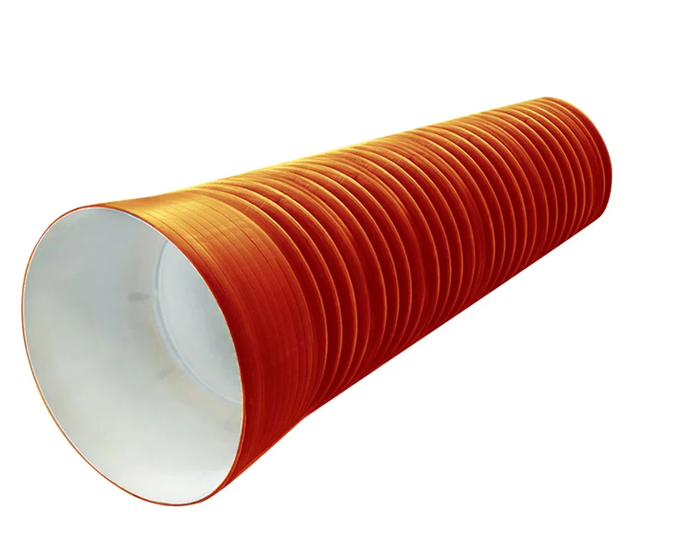 Труба канализационная гофрированная двустенная FD-Plast D 340/300 с раструбом L-6м, чёрная SN8