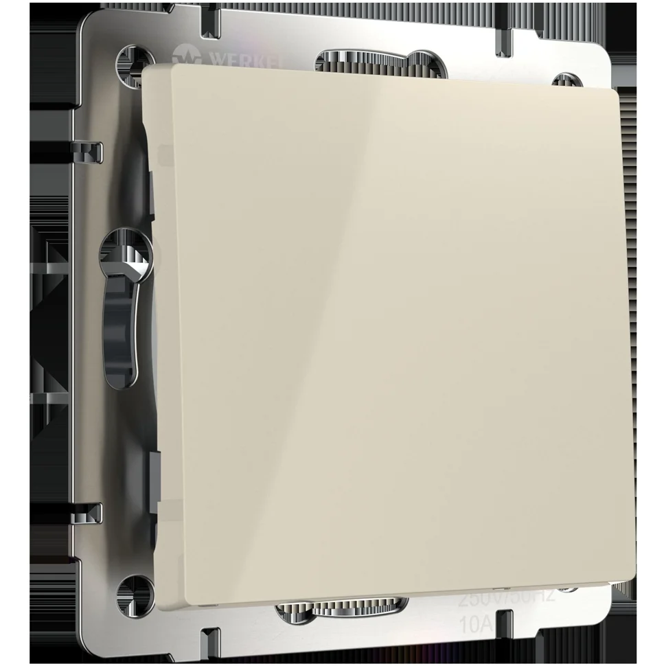 Выключатель одноклавишный СП Werkel проходной, слоновая кость, WL03-SW-1G-2W-ivory , W1112003
