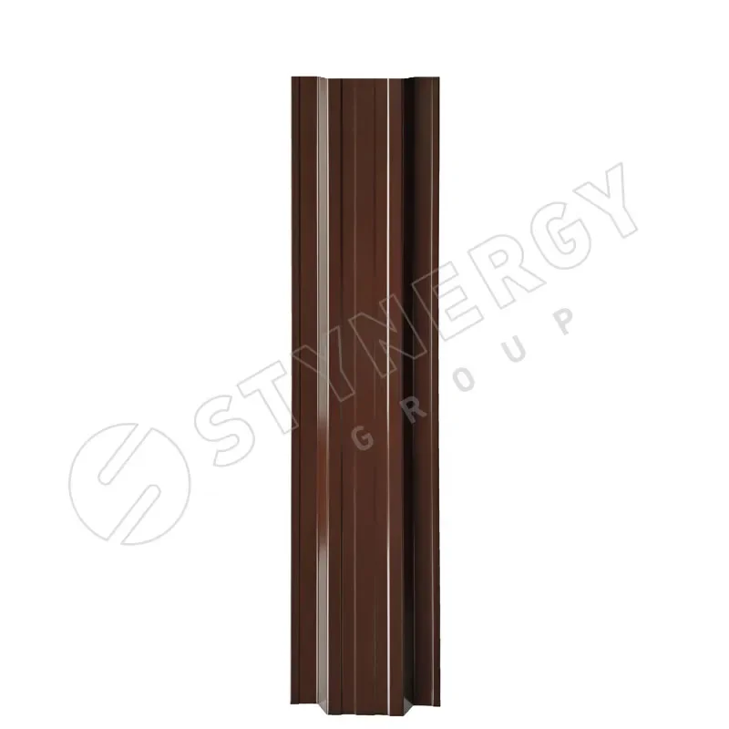 Штакетник металлический STYNERGY П-образный прямой 0.45 мм, PE RAL 8017 (шоколад), ширина 110мм, длина 1.3 м.п. Штакетник металлический STYNERGY П-образный прямой 0.45 мм, PE RAL 8017 (шоколад), ширина 110мм, длина 1.3 м.п.