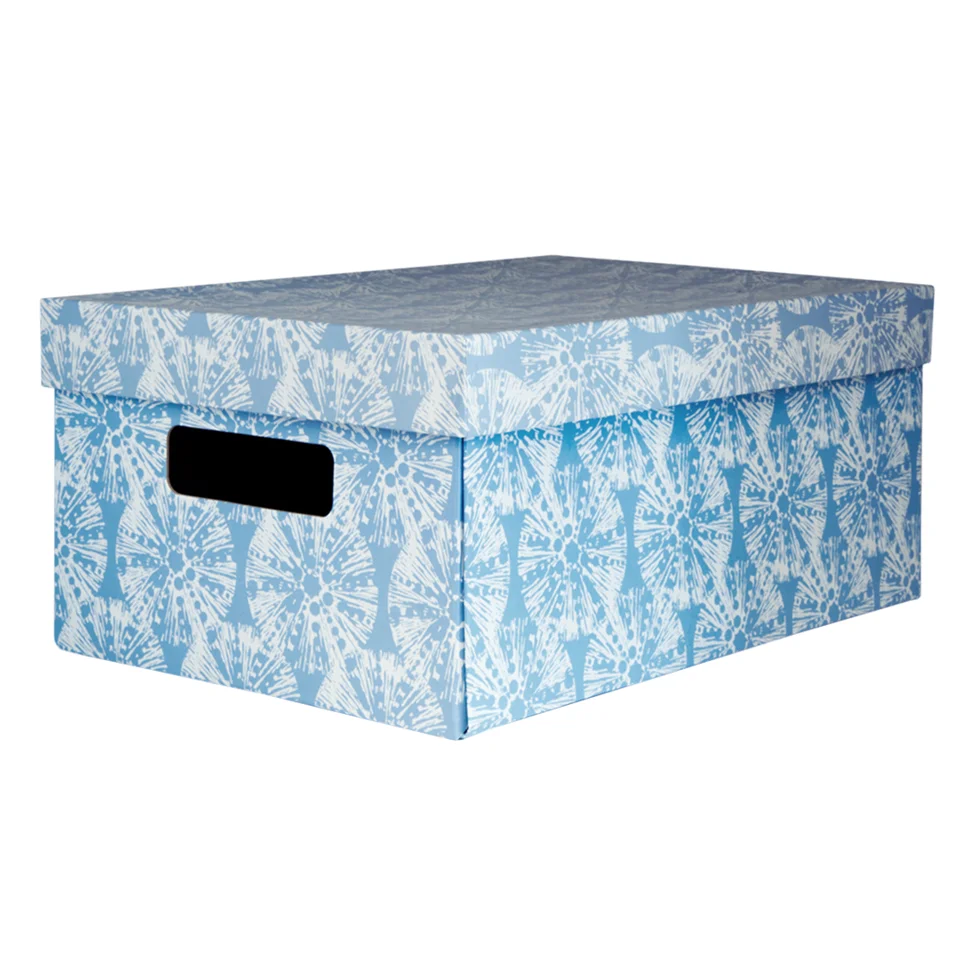 Коробка складная с крышкой "Nature Sea", Д370 Ш270 В170, белый, голубой