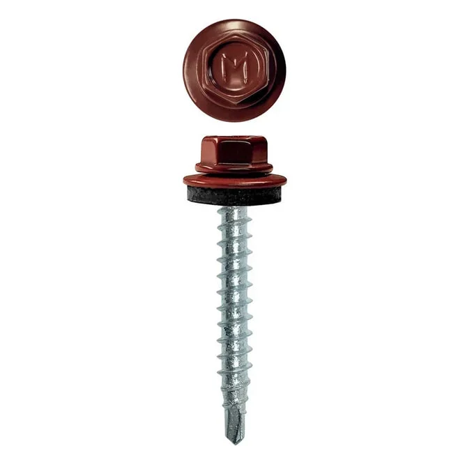 Саморез кровельный 4,8x35 (оксидно-красный) RAL 3009 (уп 250шт) DAXMER