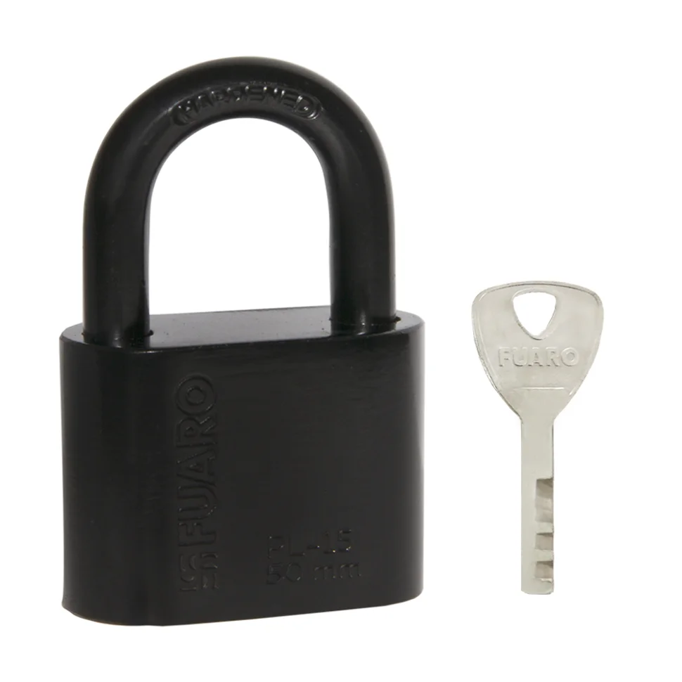 Замок навесной FUARO PL-WEATHER-1550 Black 4 fin key ( PL-15-50) диск. /блистер