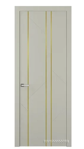 Дверь BELWOODDOORS "Флекс 1" глухая 90 (21-10) smart core эмаль шелк с молдингом золото