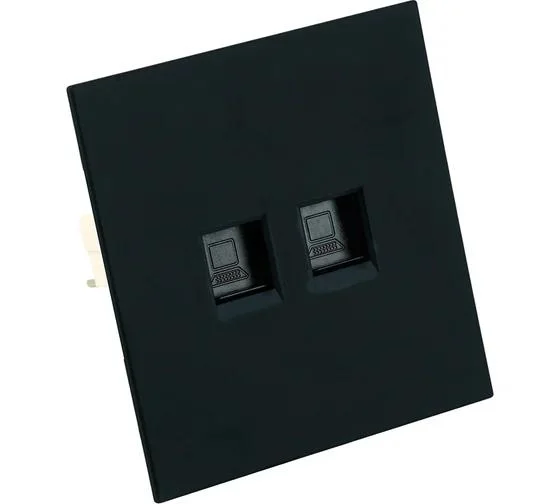 Розетка компьютерная 2-местная RJ-45 (механизм), серия Мия, RST00-3111-05, черный бархат Розетка компьютерная 2-местная RJ-45 (механизм), серия Мия, RST00-3111-05, черный бархат
