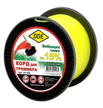 Леска на катушке 3,0мм 260м круг, желтый,"Classic line", DDE